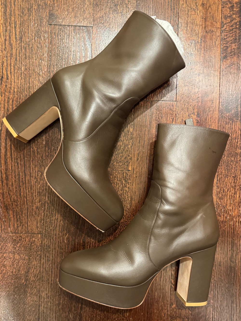Stuart Weitzman Women's Brown Platform Block Heel Boots
